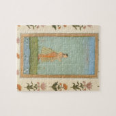 ユリの池を待機する花を握っている女性fr ジグソーパズル (横)