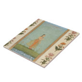 ユリの池を待機する花を握っている女性fr タイル (側面)