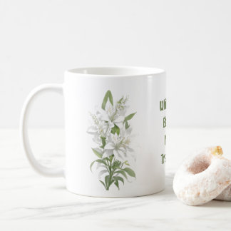 ユリの白い花 コーヒーマグカップ