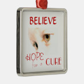 ユリの目は、のために、a信じましたり、望みましたり、治ります メタルオーナメント (右)