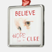 ユリの目は、のために、a信じましたり、望みましたり、治ります メタルオーナメント (左)