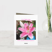 ユリの素晴らしさのメッセージカード カード (裏面)