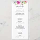 ユリの結婚水色 プログラム (裏面)