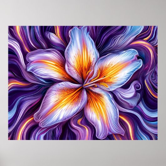 ユリの花のクローズアップ ポスター (正面)