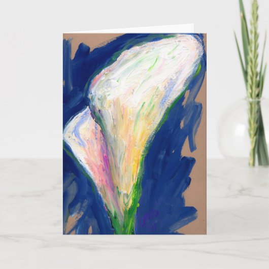 ユリの花のグリーティング絵画・カード「Tuxedoカフ」 カード (正面)