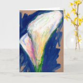 ユリの花のグリーティング絵画・カード「Tuxedoカフ」 カード (黄色い花)