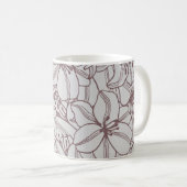 ユリの花のシームレスなパターンヴィンテージ。手d コーヒーマグカップ (正面右)