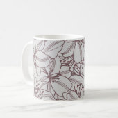 ユリの花のシームレスなパターンヴィンテージ。手d コーヒーマグカップ (正面左)