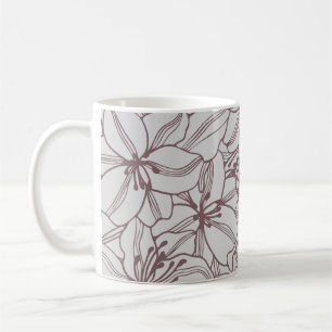 ユリの花のシームレスなパターンヴィンテージ。手d コーヒーマグカップ