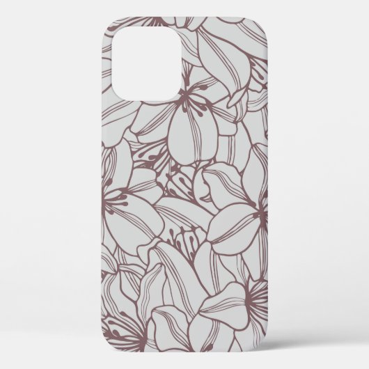 ユリの花のシームレスなパターンヴィンテージ。手d Case-Mate iPhoneケース (裏面)