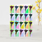 ユリの花のポップアートの挨拶状 カード (黄色い花)