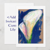 ユリの花の招待状「Tuxedoカフ絵画」 招待状 (正面/裏面)