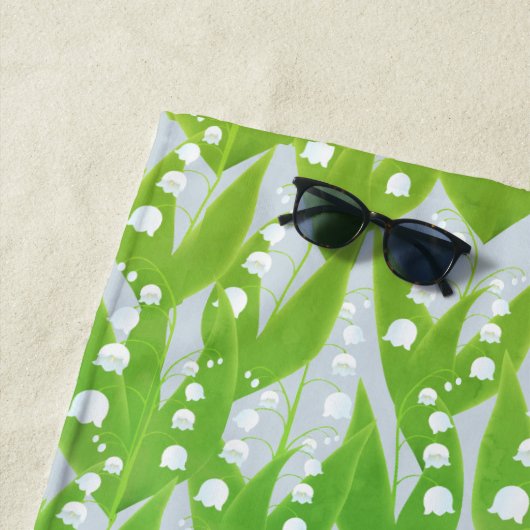 ユリの花の模様 ビーチタオル (インサイチュ)