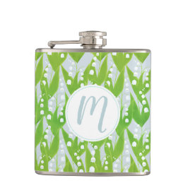 ユリの花の模様 フラスク