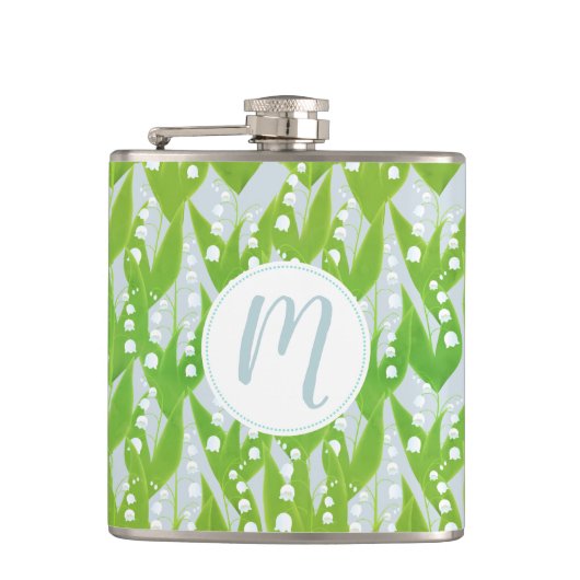 ユリの花の模様 フラスク (正面)