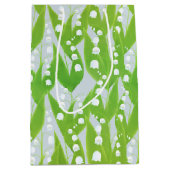 ユリの花の模様 ミディアムペーパーバッグ (正面)