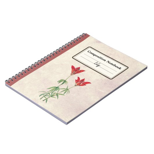 ユリの花の組成パーソナライズされた物 ノートブック (左側)