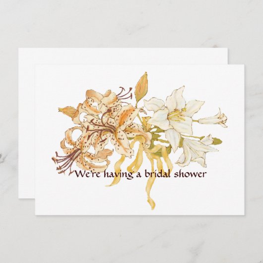 ユリの花束 招待状 (正面/裏面)