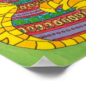 ユリの花瓶入りイエローキャット ポスター (角)