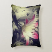 ユリの花白黒部分色 アクセントクッション (正面(垂直))