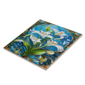 ユリの花華美フローラデザイン タイル (側面)