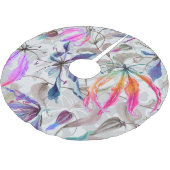 ユリの花:エレガント水色 ブラッシュドポリエステルツリースカート (アングル)