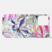 ユリの花：エレガント水色 Case-Mate iPhoneケース (裏面 (横))