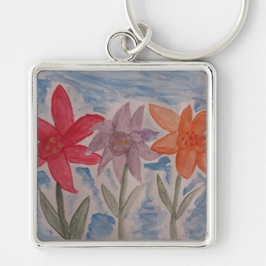 ユリの花 キーホルダー (正面)