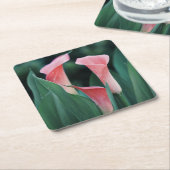 ユリの花 スクエアペーパーコースター (アングル)
