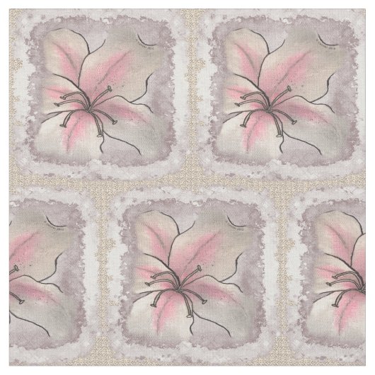 ユリの花 ファブリック (クローズアップ)