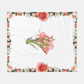 ユリの花 フリースブランケット (正面(横))