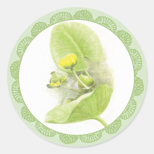 ユリの花 ラウンドシール (正面)