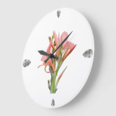 ユリの花 ラージ壁時計 (傾斜)