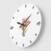 ユリの花 ラージ壁時計 (傾斜)