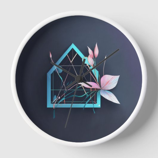 ユリの花 壁時計 (正面)