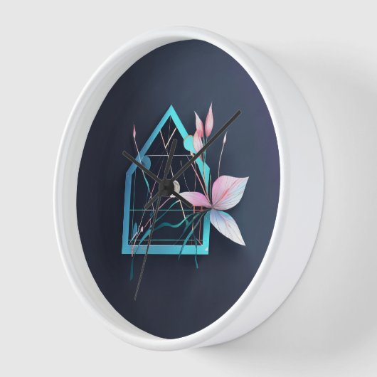 ユリの花 壁時計 (傾斜)