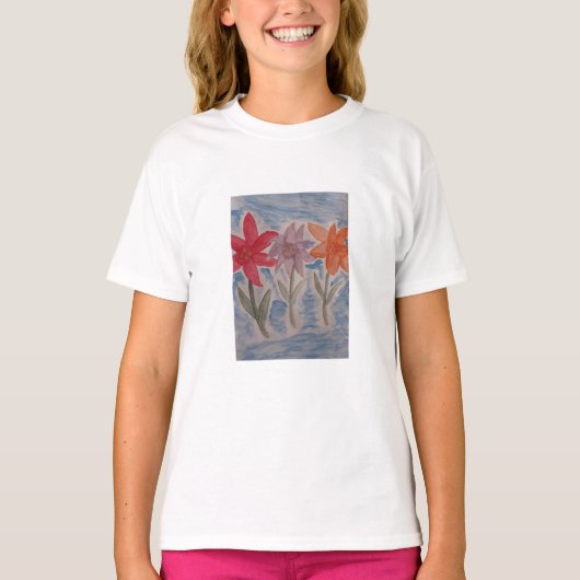 ユリの花 Tシャツ (正面)