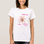 ユリの花Tシャツ - 美しいフラワーデザイン Tシャツ (正面)