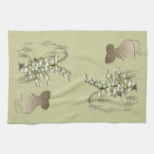 ユリの谷およびマウスのアメリカ人のMoJoの台所 キッチンタオル (横)