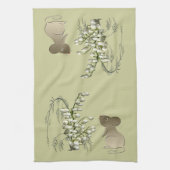 ユリの谷およびマウスのアメリカ人のMoJoの台所 キッチンタオル (縦)