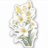 ユリの黄色い花 シール (正面)