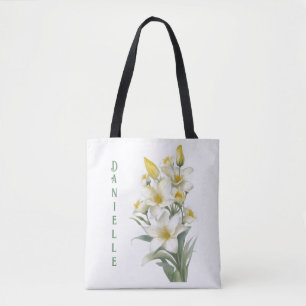 ユリの黄色のパーソナライズされた花 トートバッグ