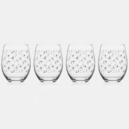 ユリの黒い花 ステムなしワイングラス