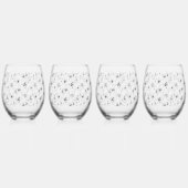 ユリの黒い花 ステムなしワイングラス (裏面)