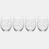 ユリの黒い花 ステムなしワイングラス (左)