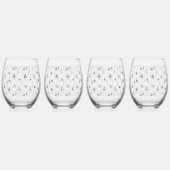 ユリの黒い花 ステムなしワイングラス (右)