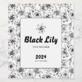 ユリの黒い花 ワインラベル (シングルラベル)