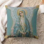 ユリを持つ賛美された新しい母メリー クッション (ブランケット)