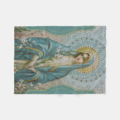 ユリを持つ賛美された新しい母メリー フリースブランケット (正面(横))