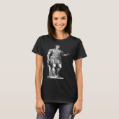 ユリウス・カエサル皇帝像線画ローマ人 Tシャツ (正面フル)